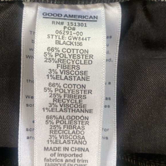 Good American Good Waist GW844T High Rise Black 32X28 Size 14 15 - Picture 4 of 4